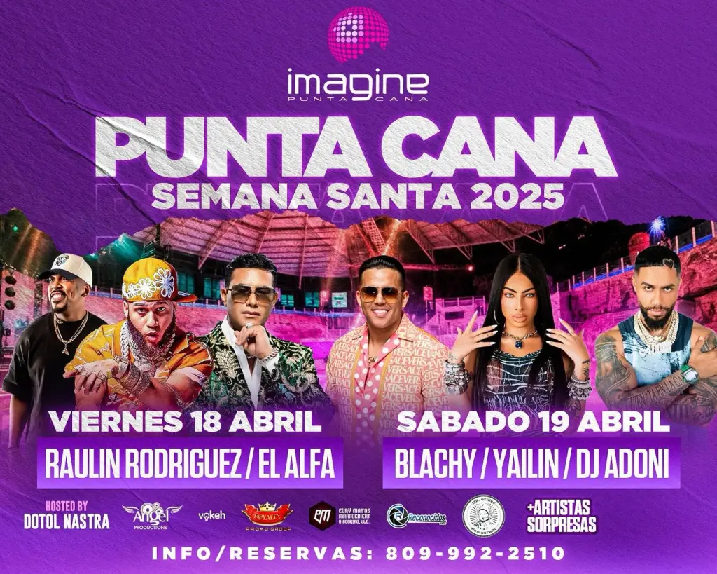 Concierto “Punta Cana Semana Santa 2025” reúne a El Alfa, Yailín, Raulín y El Blachy