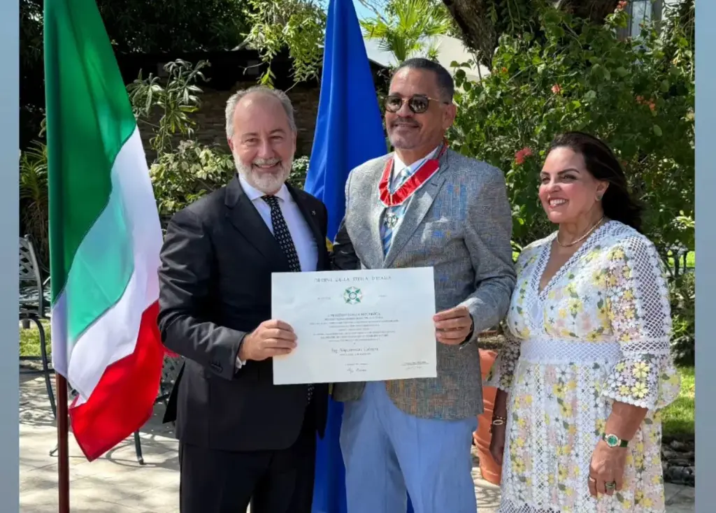 Gobierno Italiano confiere condecoración “Comendador de la Orden de la Estrella de Italia” al empresario Arquímedes Cabrera