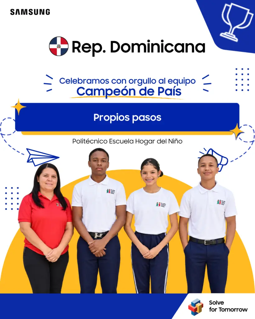 Politécnico Escuela Hogar del Niño representa a RD como Campeón Nacional en Solve for Tomorrow 2026 de Samsung